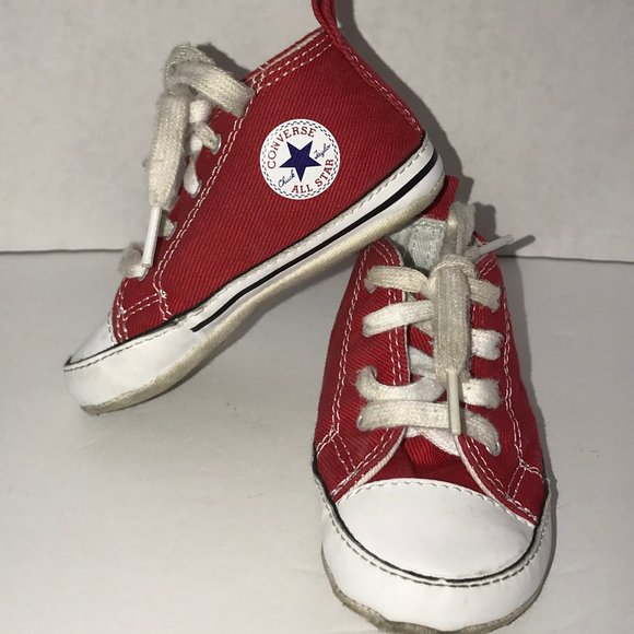 red baby converse shoes